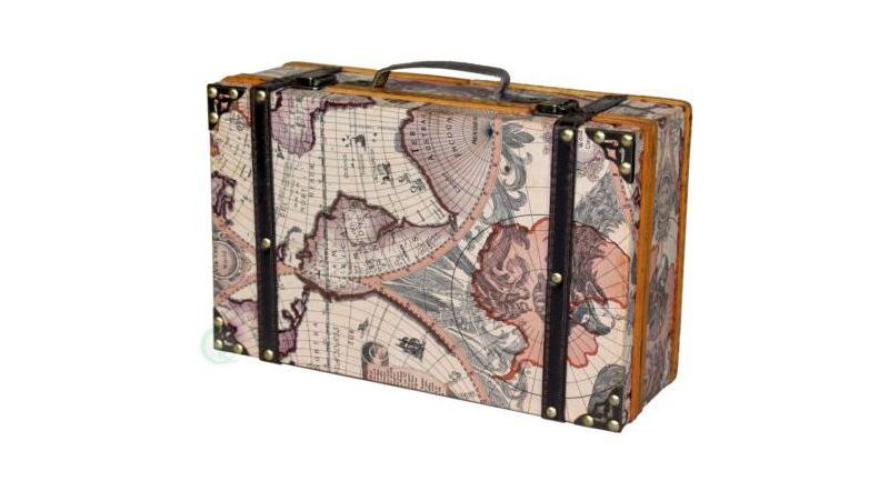 Vintiquewise Old World Map Suitcase