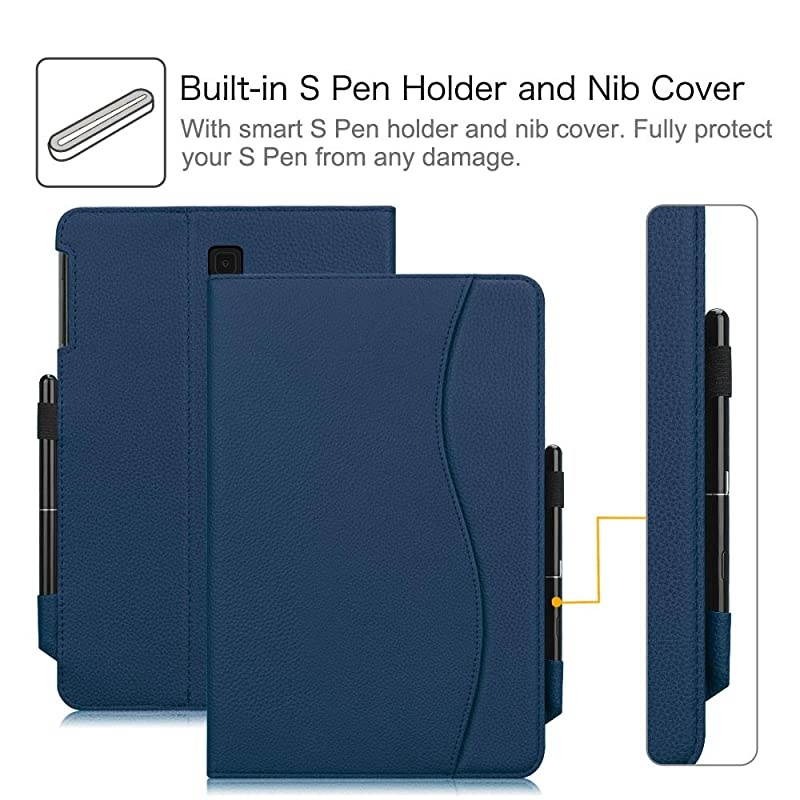 Case for Samsung Galaxy Tab S4 105 2018 Model SMT830T835T837 MultiAngle Viewing Stand Cover with S Pen Protective Holder Auto SleepWake Feature Navy