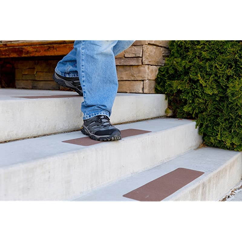 NonStair Tape12 Pack Indoor Outdoor Waterproof Safety Stair Treads High Traction Friction Abrasive Adhesive for Steps 6 x 24 80 Grit Black