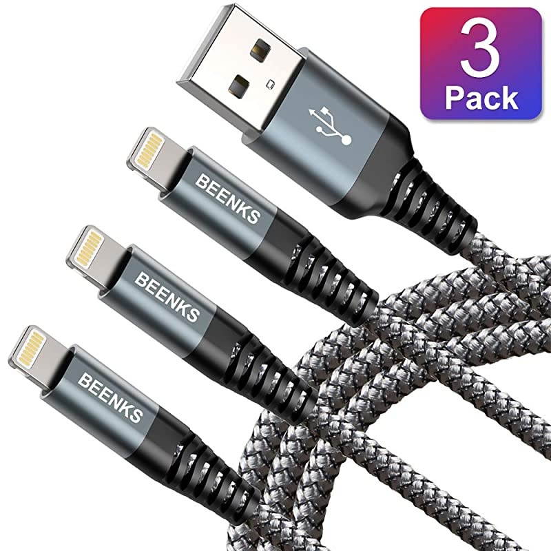 Duty 6FT 3Pack Charger Cable, 6 Foot Braided Fast Charging Cords Long USB Cable Compatible with iPhone 11 Pro Max/X/XS/XR/8 Plus/7 Pus/ 6s Plus/5 SE/Pad Mini/Air Case