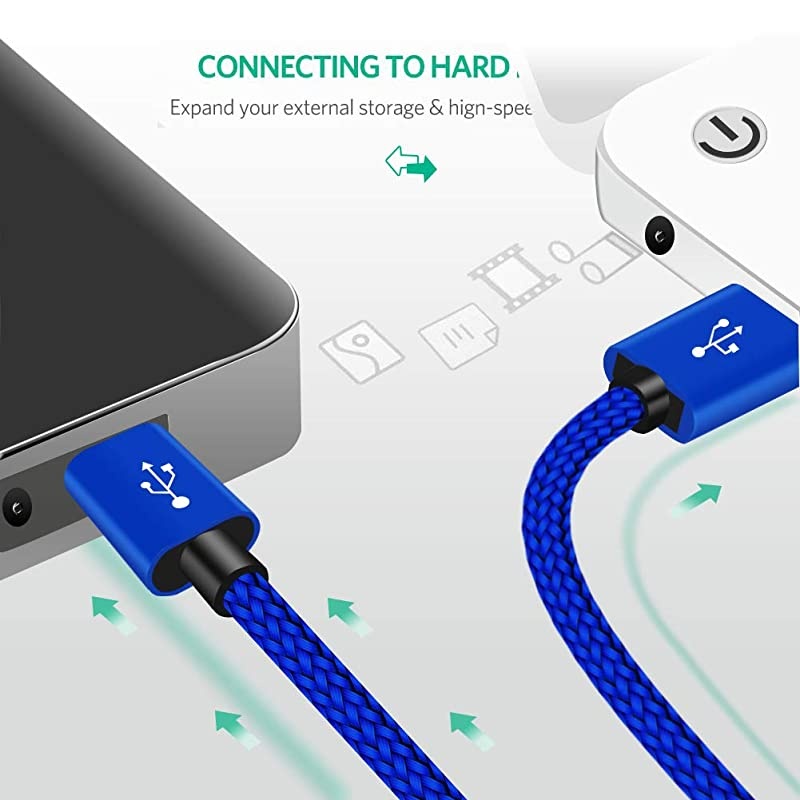 Mini USB Charging Cable 66ft for Sony PS3 ControllerGoPro HERO4 Hero 3+HDMP3 PlayersGarmin GPS Navigator NuviPDAsPlaystation 3Nylon Braided USB 20 Type A to Mini B Data Charger Cord