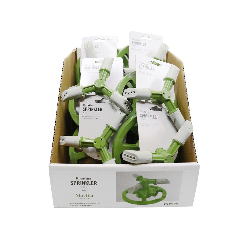 Martha Stewart MTS-CRSPR3 3-Arm Rotating Sprinkler with High-Impact-Resistant Circle Base