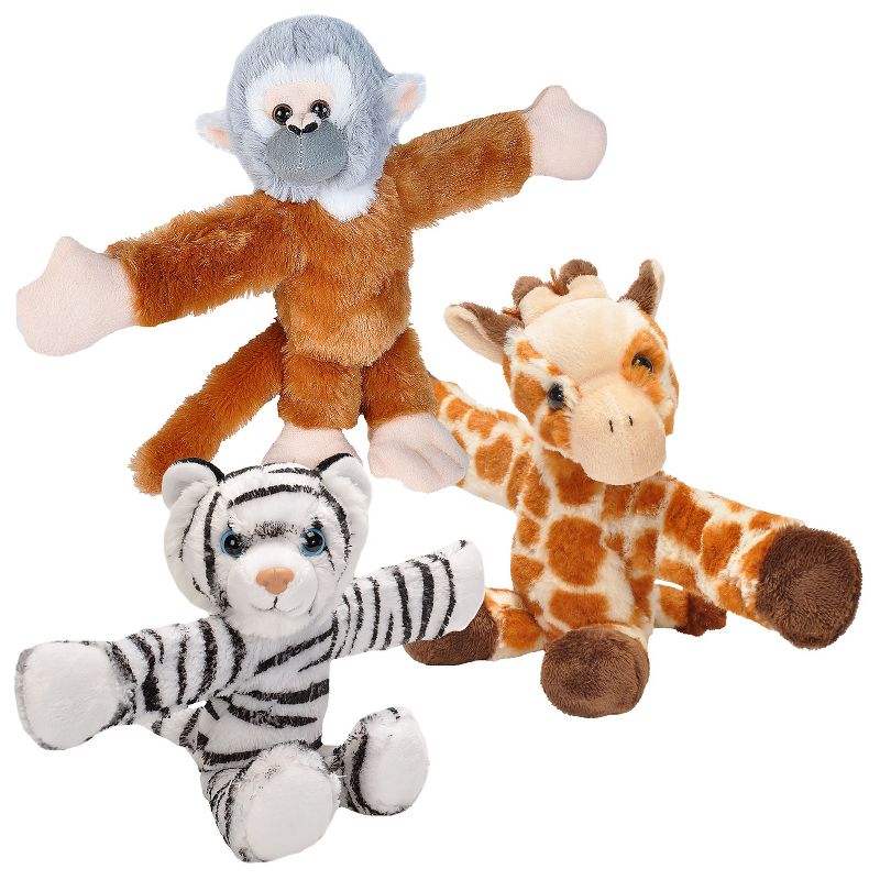 Wild Republic Huggers Plush Giraffe, Monkey, and Tiger