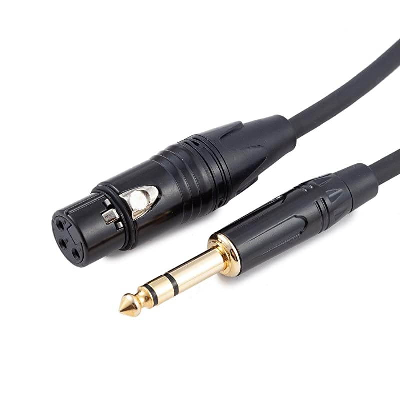 XLR Female to TRS 6ft 183m  XLR Jack to 14 635mm TRS Male Plug Balanced Cable for Mic Speaker PA