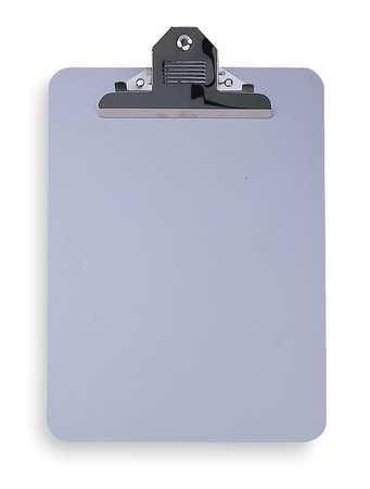 ZORO SELECT 2LJX4 8-1/2" x 11" Plastic Clipboard, Silver