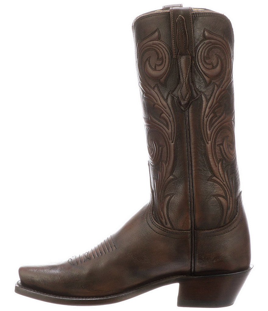 Lucchese Nicole Square Toe Leather Tall Western Boots