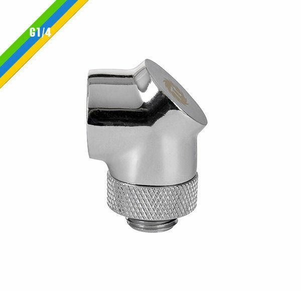 Thermaltake CL-W052-CU00SL-A Pacific G1/4 90 Degree Adapter &ndash; Chrome