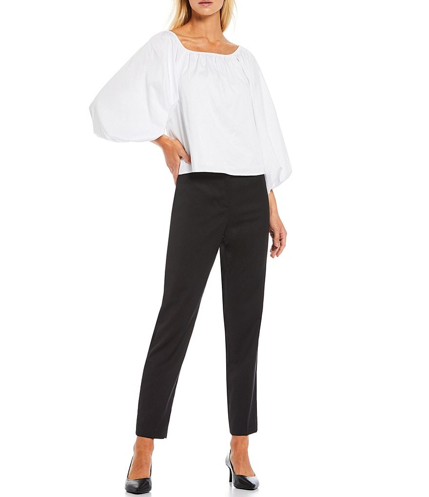 Antonio Melani Cynthia Poplin Square Neck 3/4 Sleeve Blouse