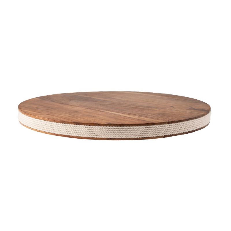12" Acacia Wood Lazy Susan with Jute Side - Thirstystone