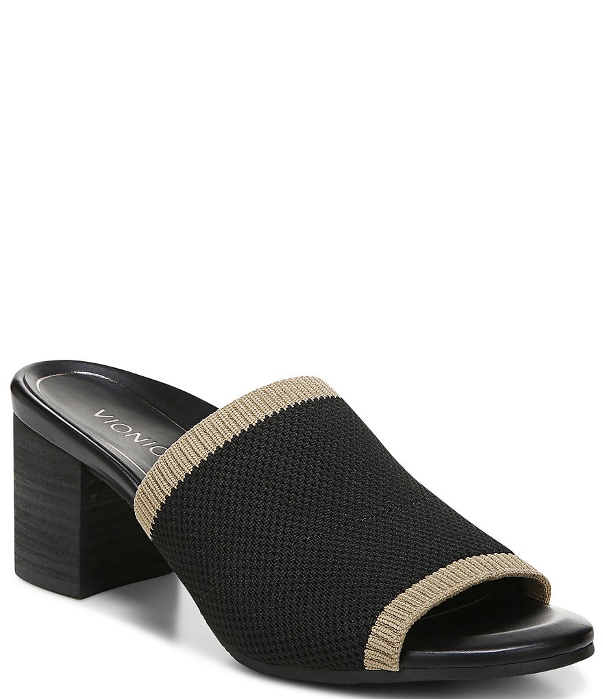 Vionic Fleur Knit Block Heel Mules
