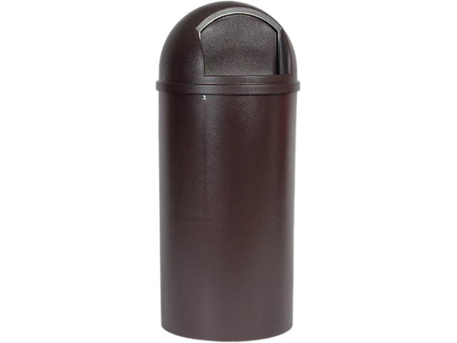 Rubbermaid Commercial Marshal Classic Container Round Polyethylene 25gal Brown
