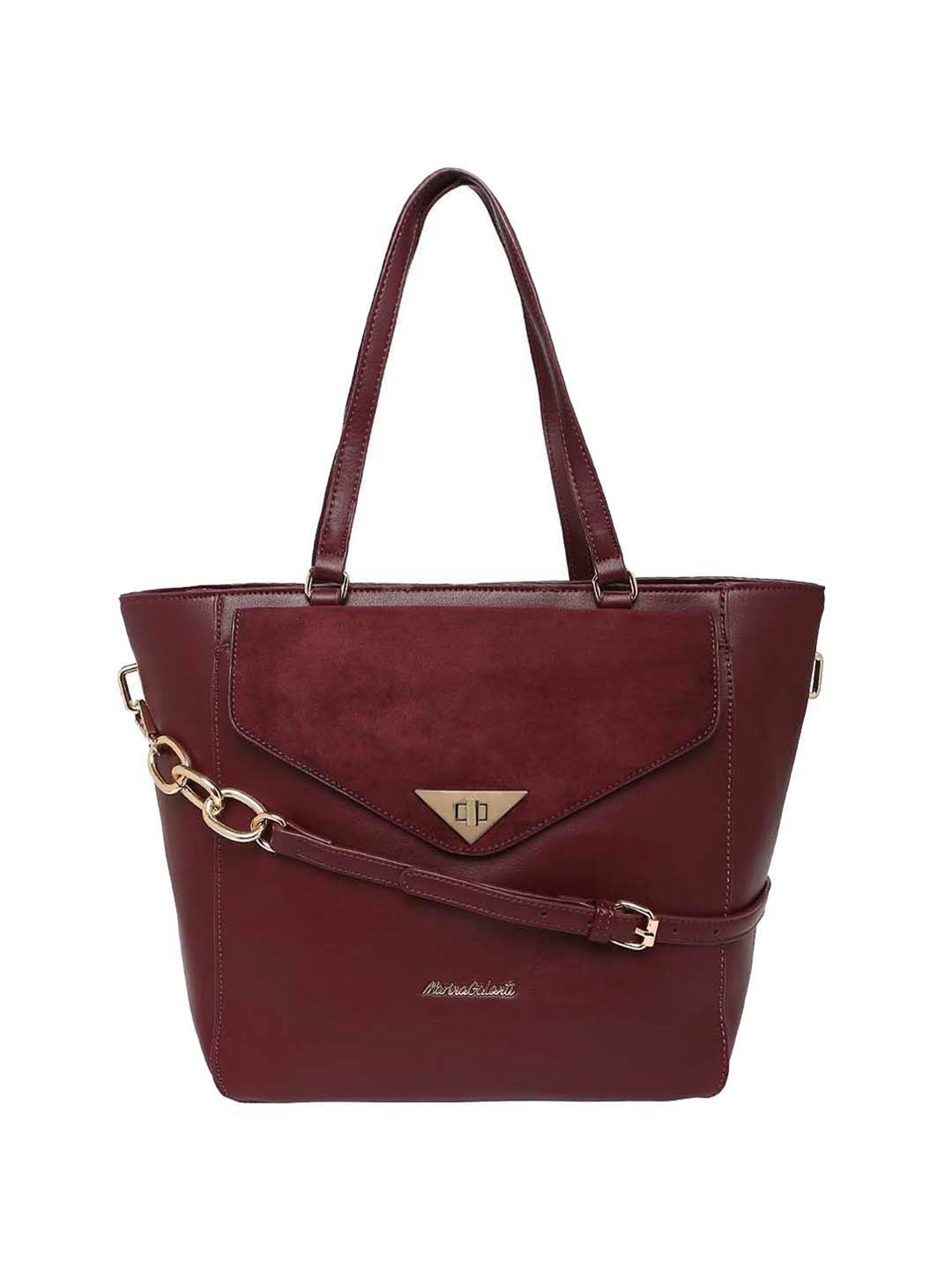 Marina Galanti Maroon Solid Medium Tote Handbag