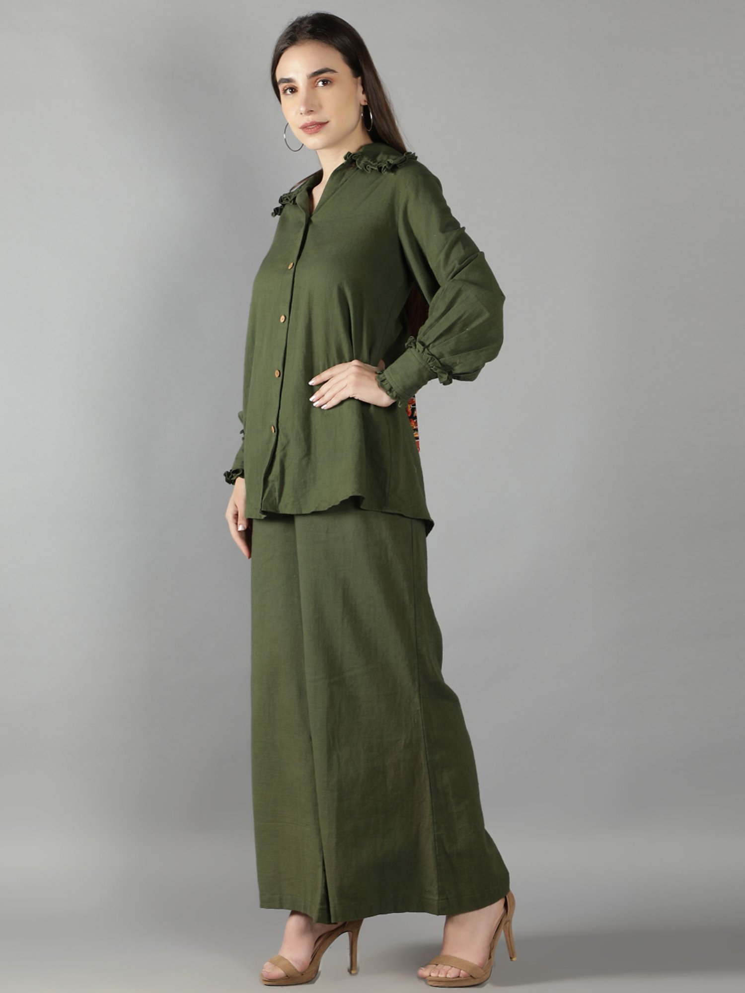 KAORI BY SHREYA AGARWAL Green Cotton Co-Ords Set