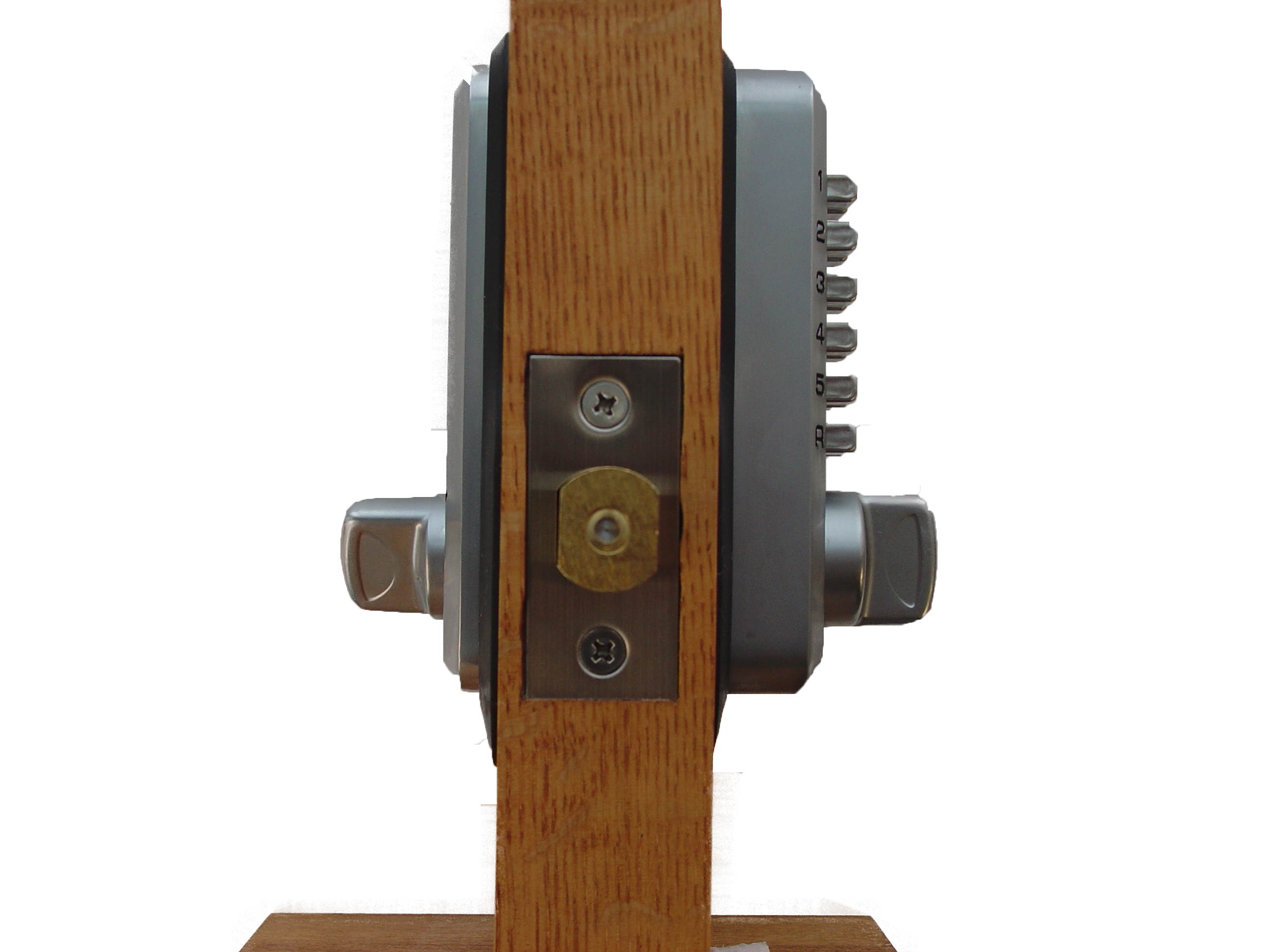 LockeyUSA Digital Door Lock M210 Mechanical Keyless Entry Deadbolt, Satin Chrome