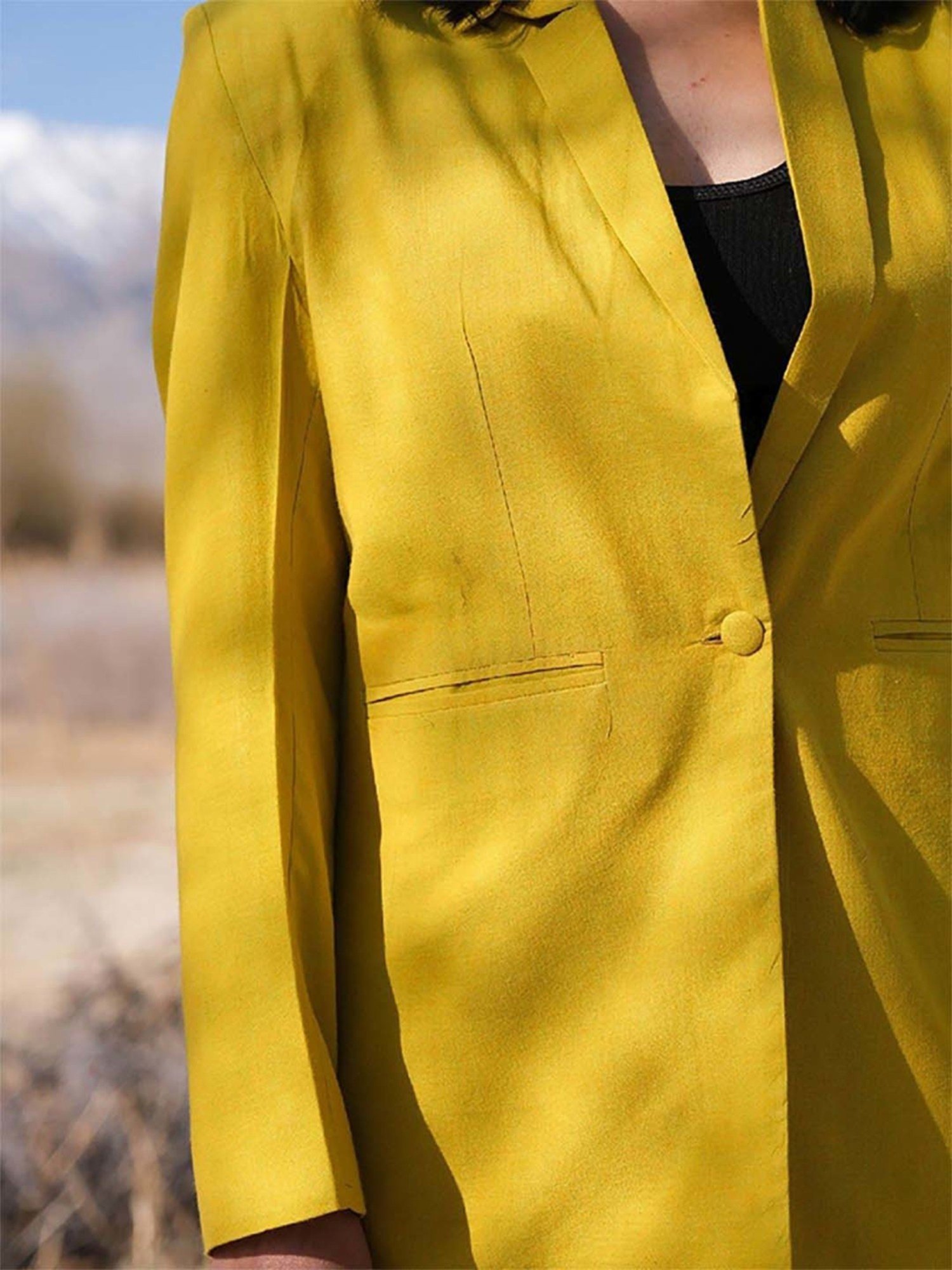 Okhai Dry Laburnum Yellow Pure Cotton Blazer