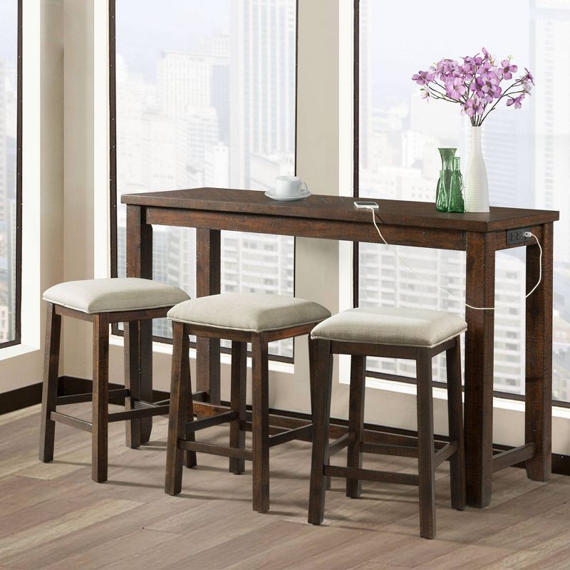 5pc Coya Rustic Bar Height Dining Set Natural - HOMES: Inside + Out