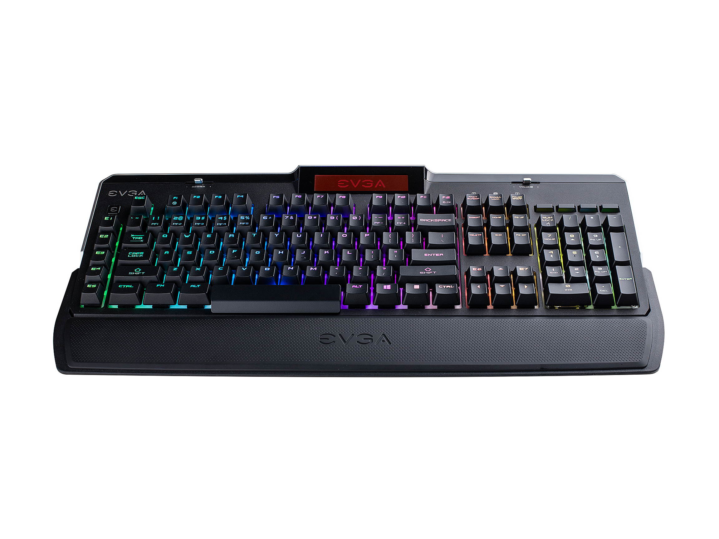 EVGA Z10 Gaming Keyboard, Red Backlit LED, Mechanical Blue Switches, Onboard LCD Display, Macro Gaming Keys
