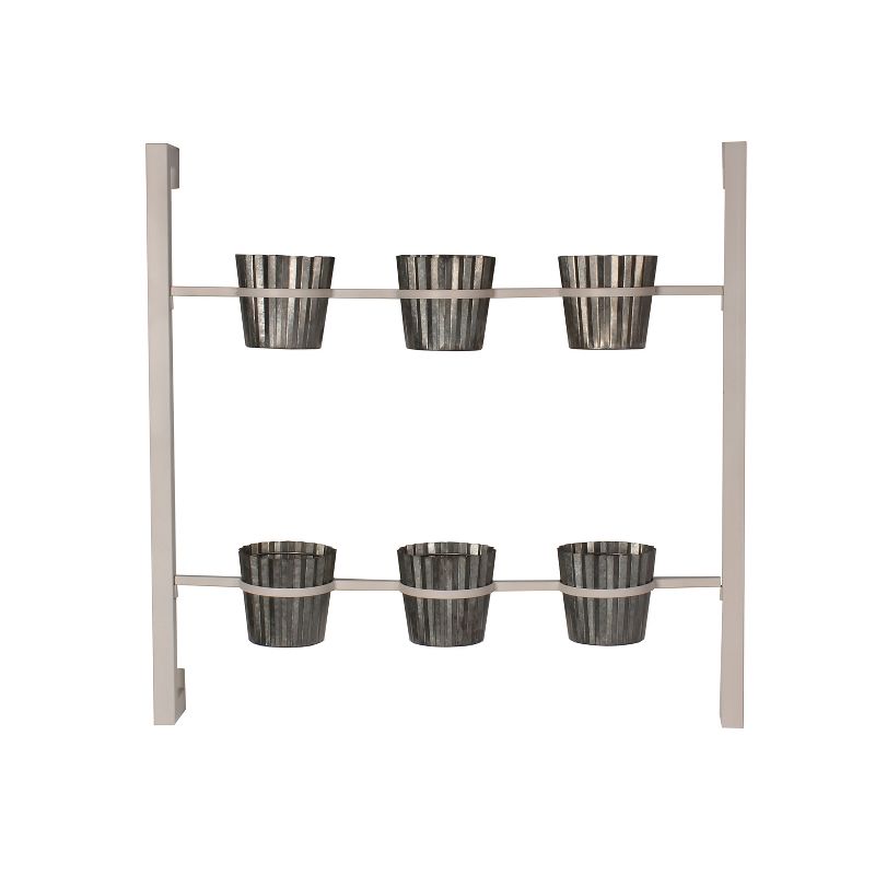 Wall Shelf with Planters - White
