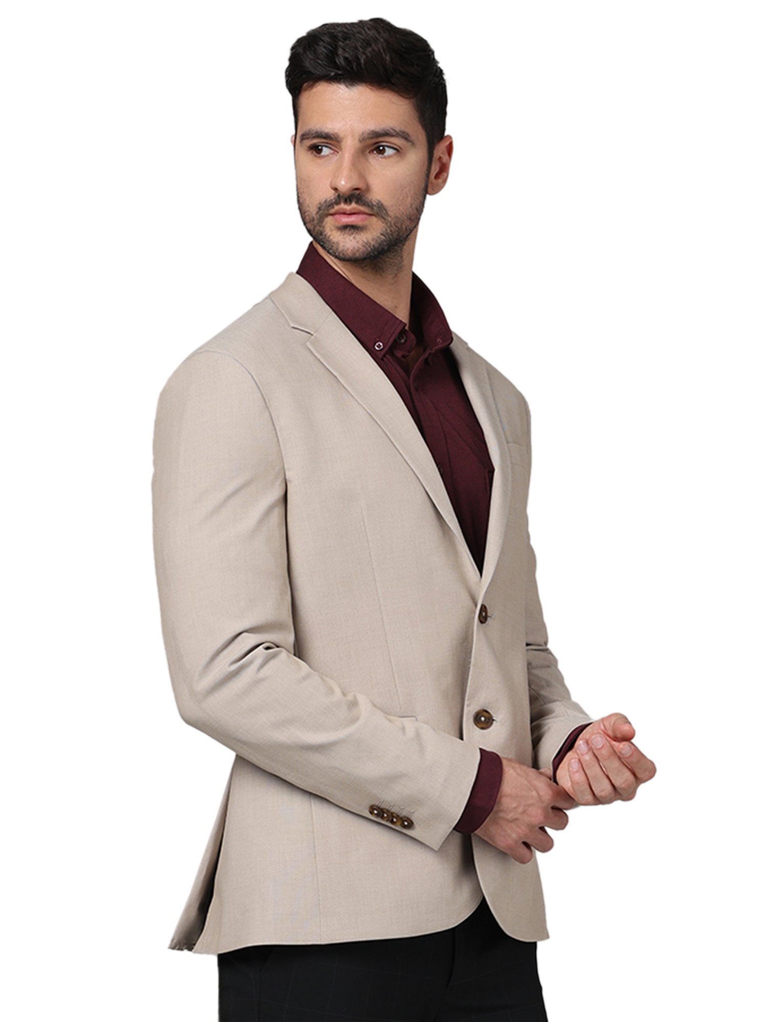 celio* Beige Slim Fit Blazer