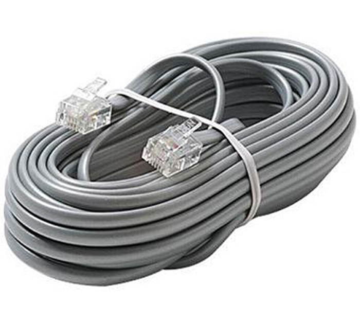 Softalk Phone Line Cord 15-Feet Silver Landline Telephone Accessory (46615)