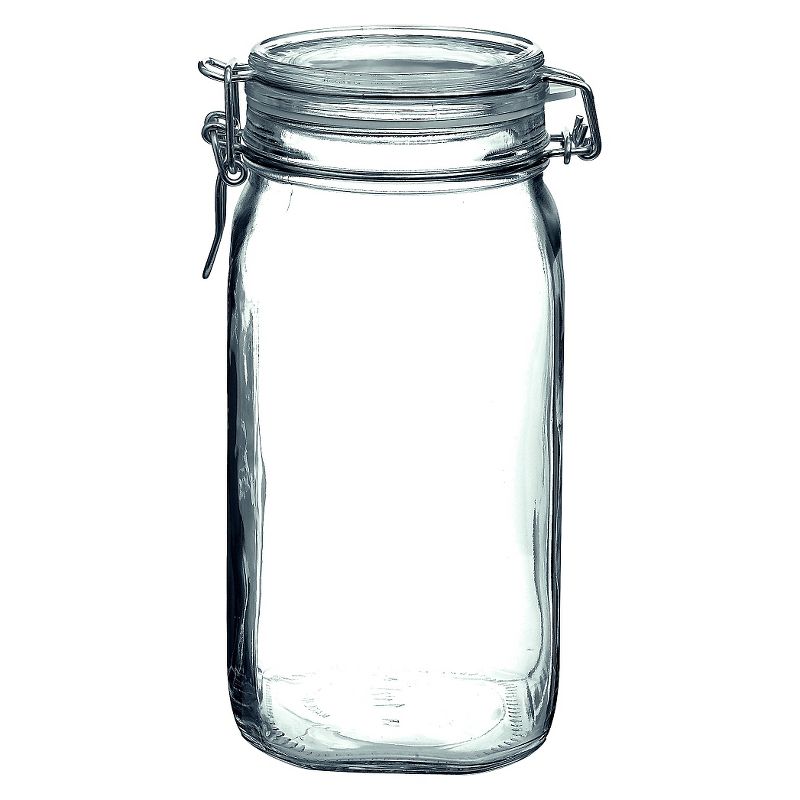 Grant Howard 51091 102 Ounce Classic Wide Mouthed Embossed Glass Mason Storage Jar Storage Container with Airtight Screw On Closing Lid