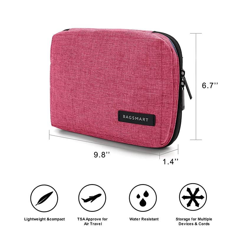 Electronic Organizer Small Travel Cable Organizer Bag for Hard Drives, Cables, Phone, USB, SD Card, Black
