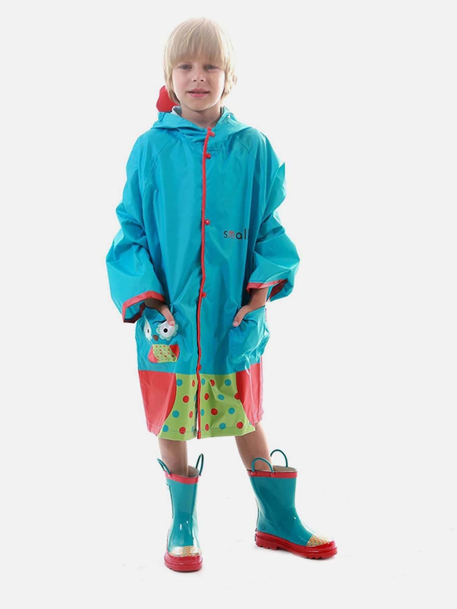 Little Surprise Box Kids Pink Printed Full Sleeves Raincoat