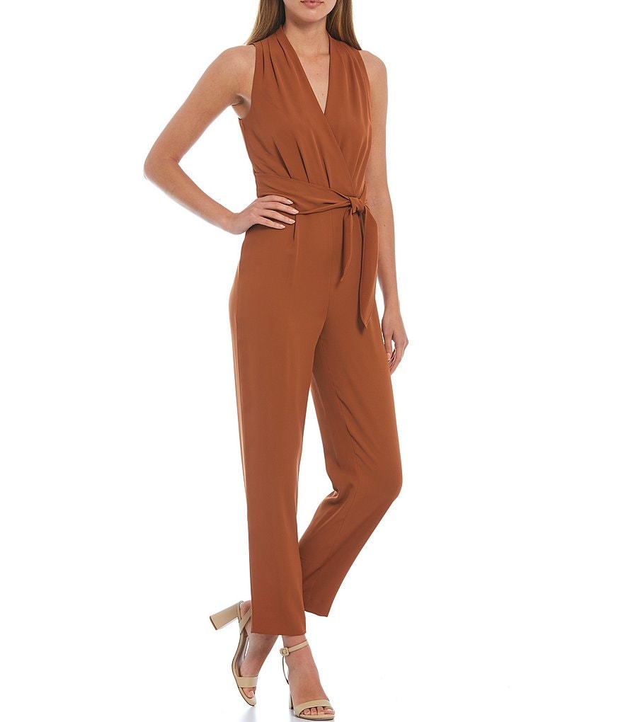 Antonio Melani Evelyn V-Neck Sleeveless Wrap Jumpsuit