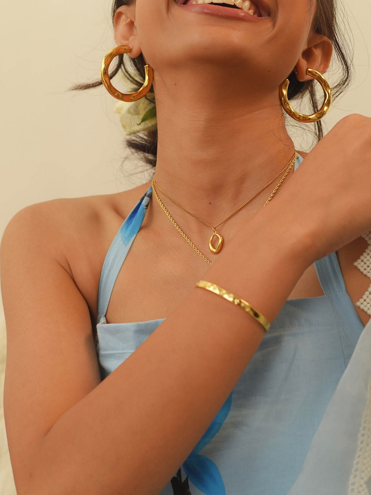 Perfectly Average XL Hammered Hoops for Women & Girls