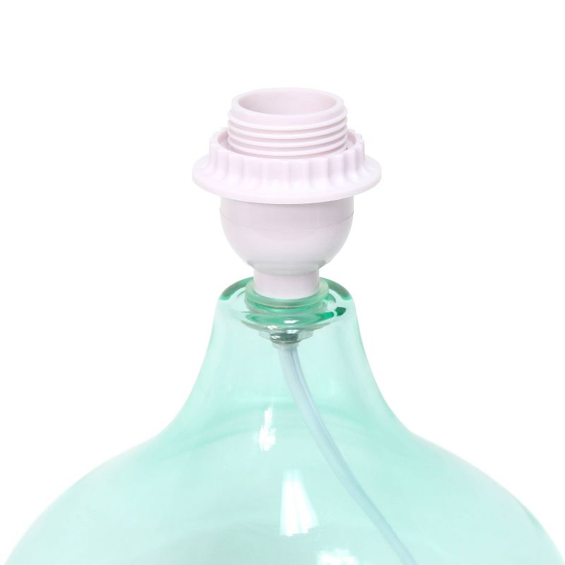 Glass Raindrop Table Lamp with Fabric Shade Aqua - Simple Designs