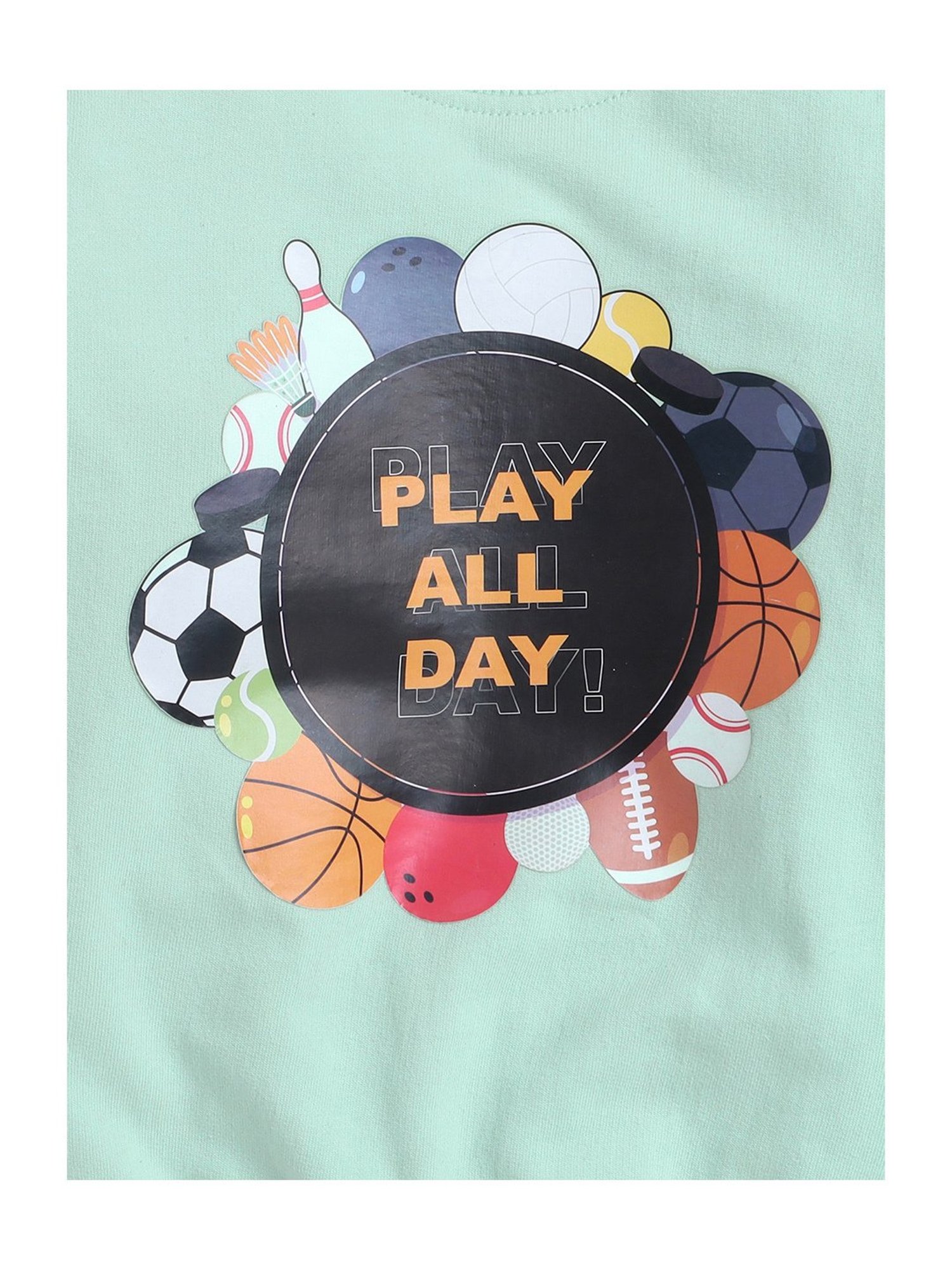 Bumzee Kids Mint Green Graphic Print Full Sleeves Sweatshirt