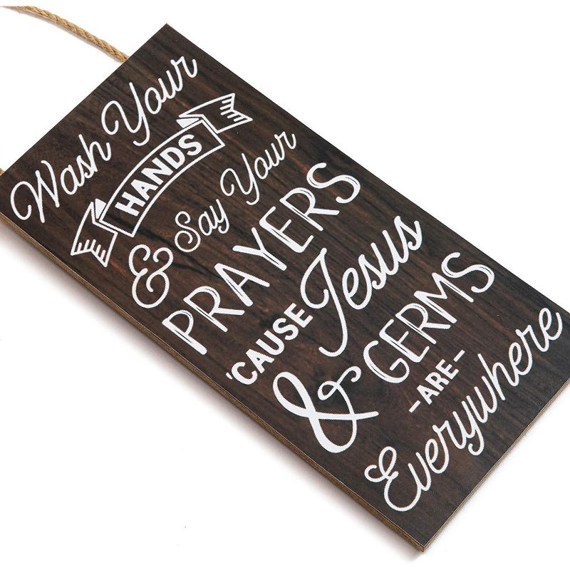 Bathroom Sign, Wash Your Hands and Say Your Prayers (4.7 x 9.4 In)