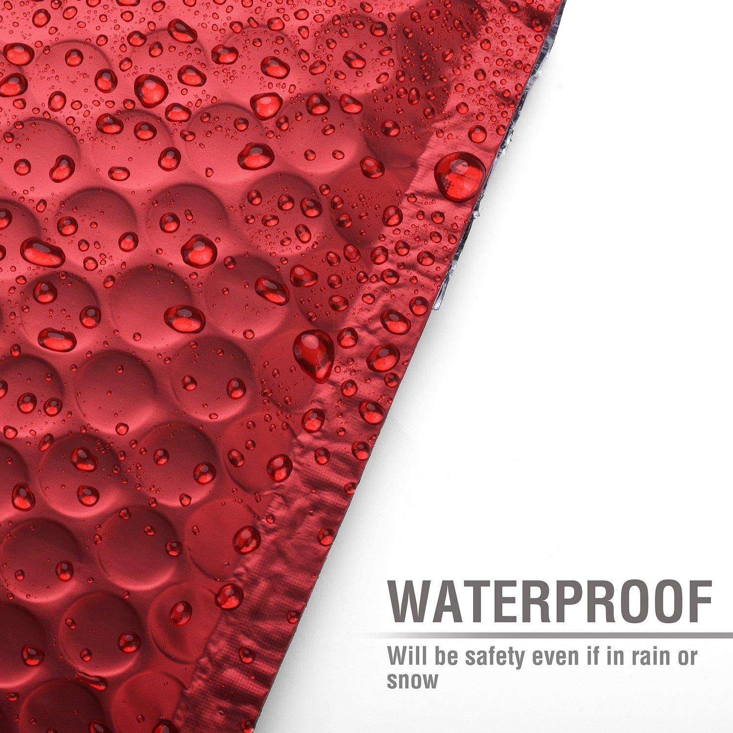 Fu Global Metallic Bubble Mailers 6x10 Inch Red Self Seal Padded Envelopes Pack of 25