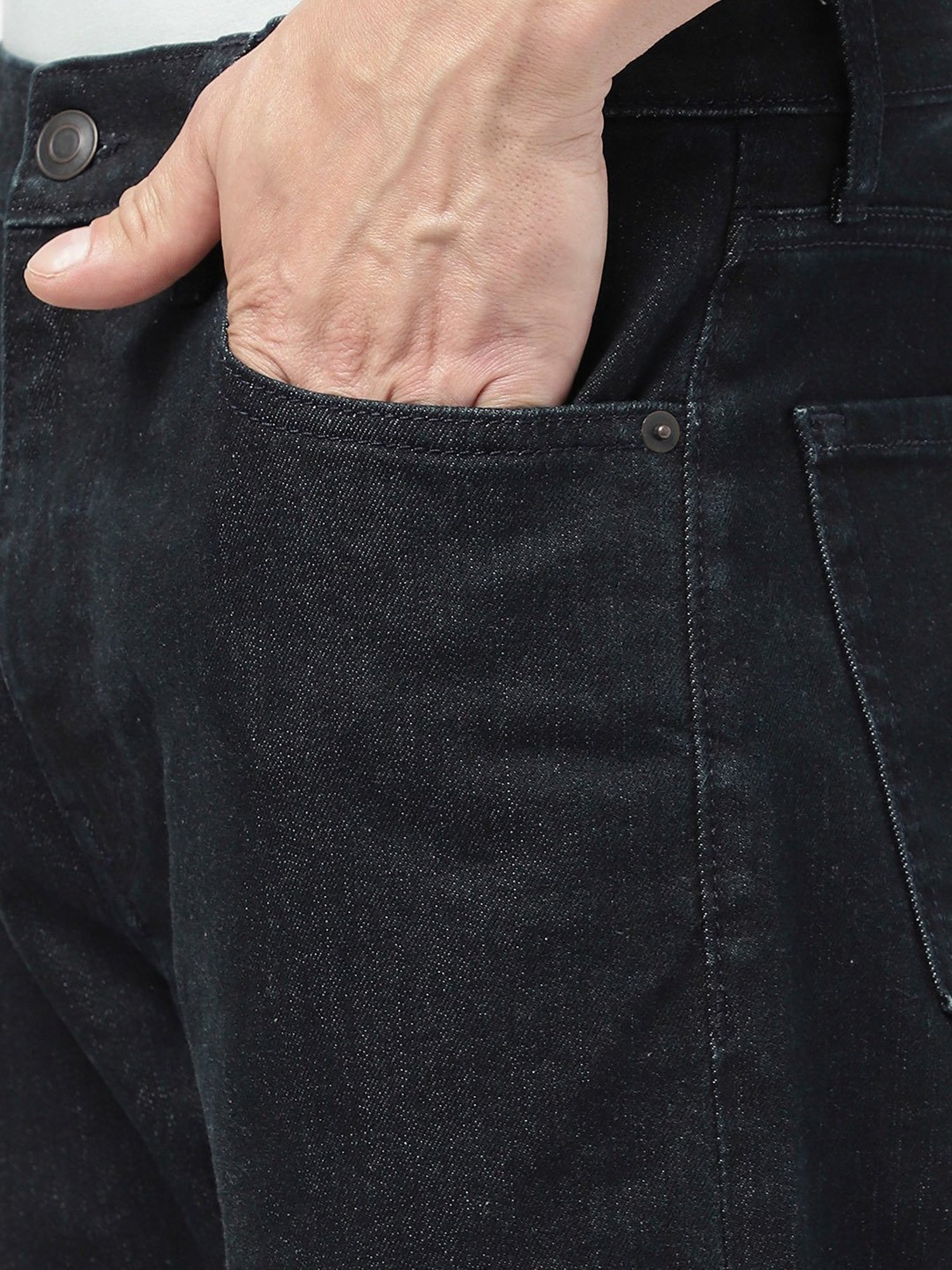 Passion Navy Regular Fit Lightly Washed Jeans