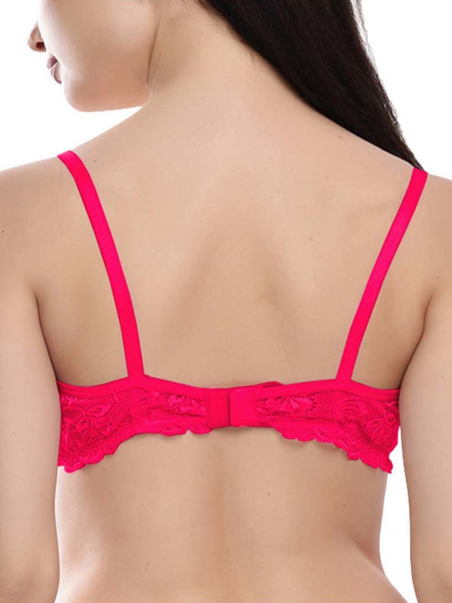 FIMS: Fashion is my Style Hot Pink & Purple Lace Work Everyday Bras - Pack Of 3