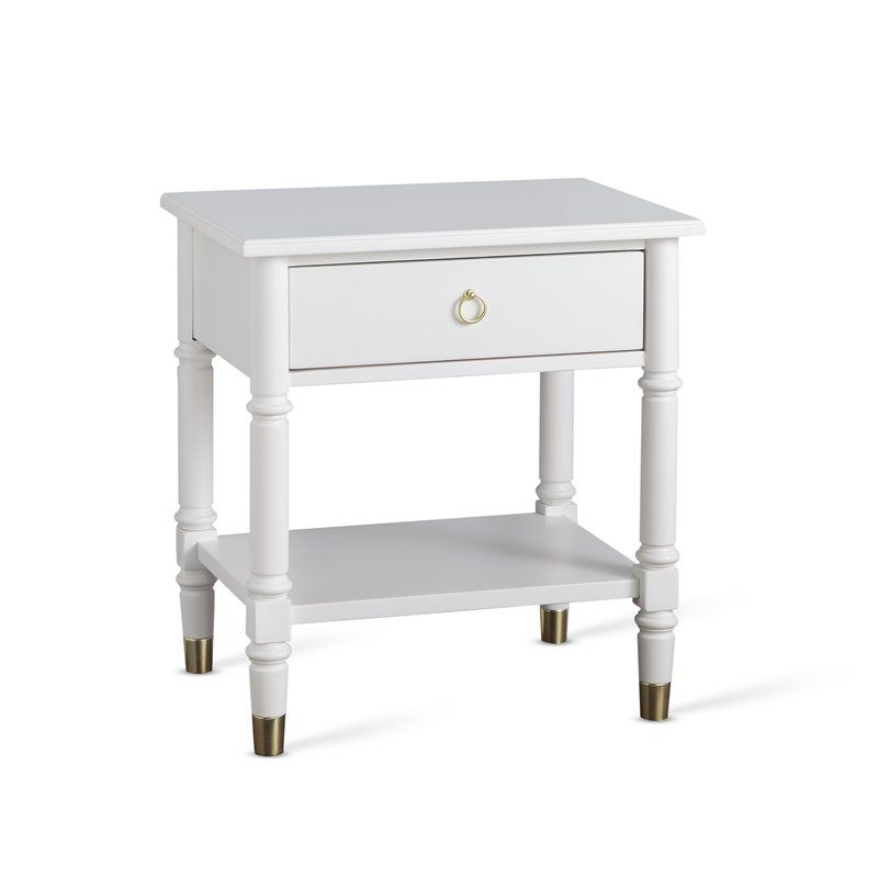 Jillian One Drawer Nightstand in White - Comfort Pointe