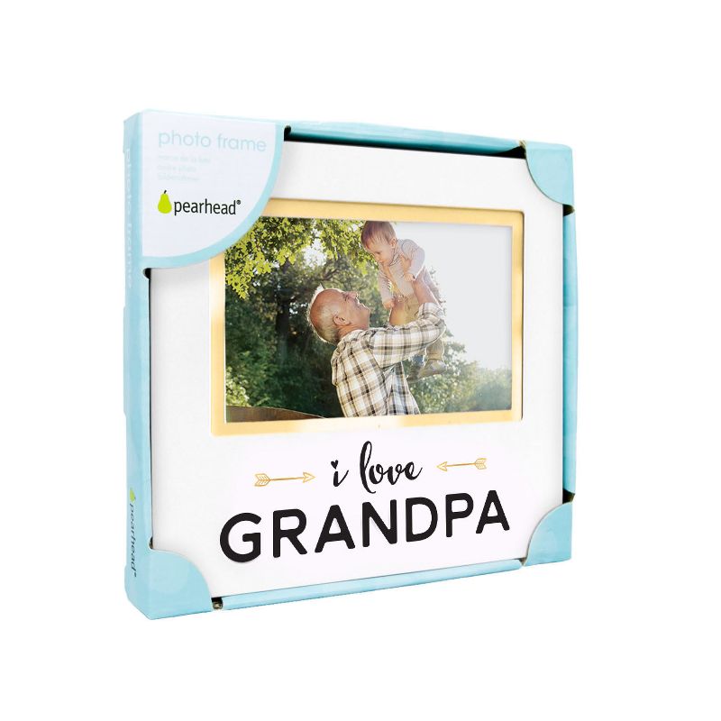 Pearhead Keepsake Picture Frame 4" x 6" - "I love Grandpa" White