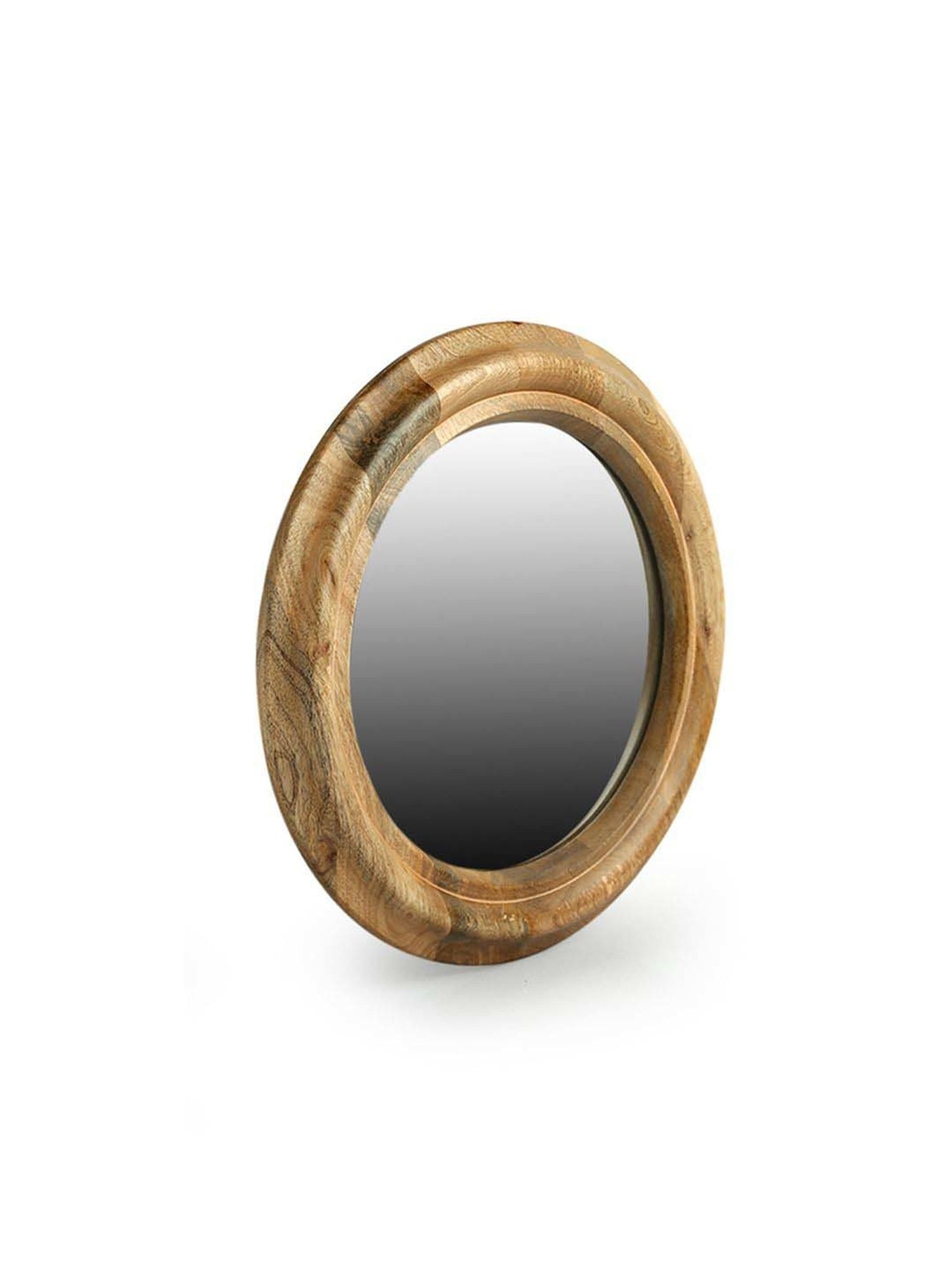 ExclusiveLane Brown Wood Rustic Rise Decorative Wall Mirror
