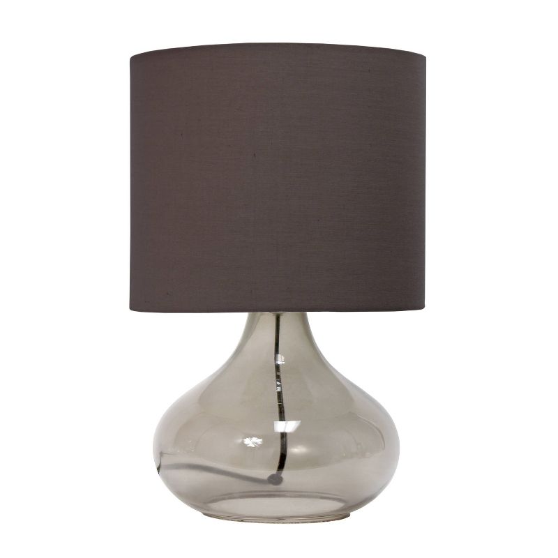 Glass Raindrop Table Lamp with Fabric Shade Gray - Simple Designs