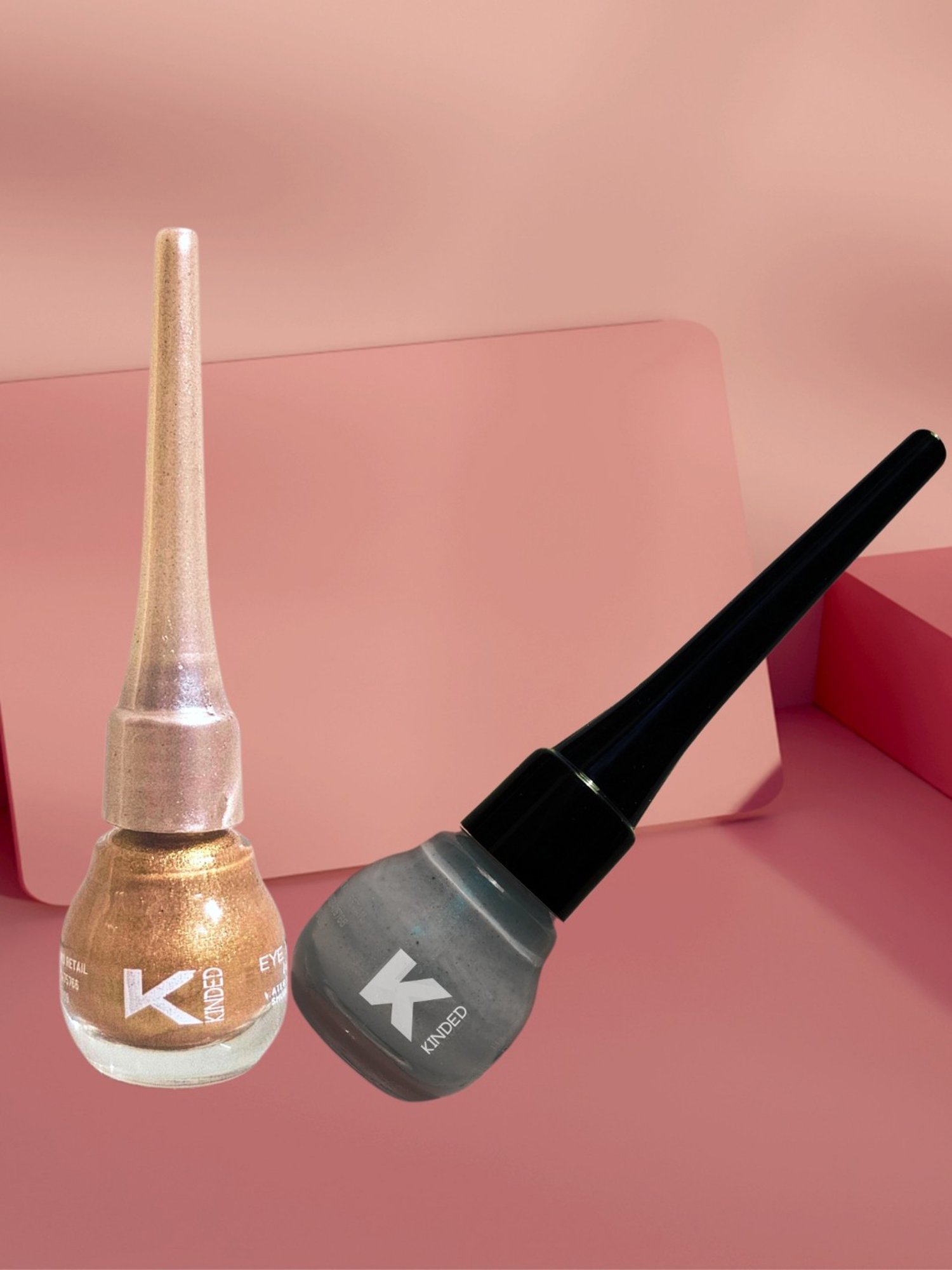 KINDED Liquid Eye Liner Greyish Silver & Cool Copper Combo