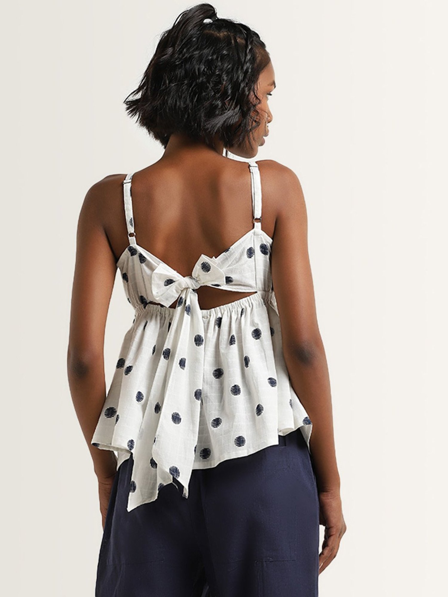 Bombay Paisley by Westside White Printed Crochet Top