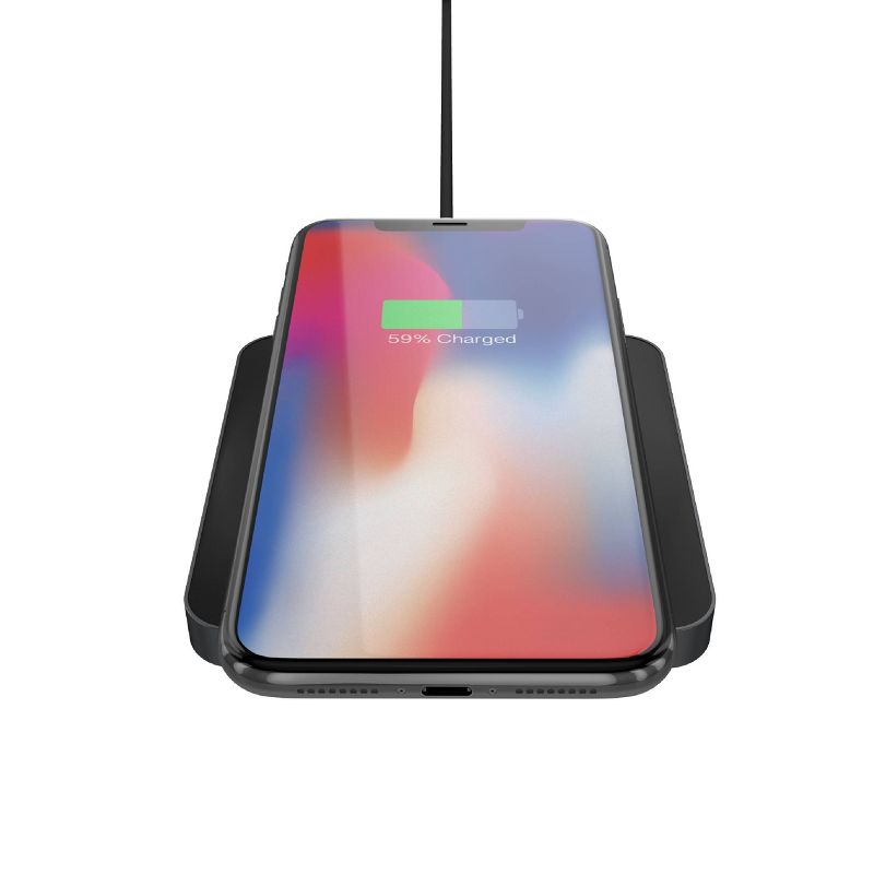 Just Wireless 10W Qi Wireless Charging Pad with 4ft TPU Charging Cable - Black
