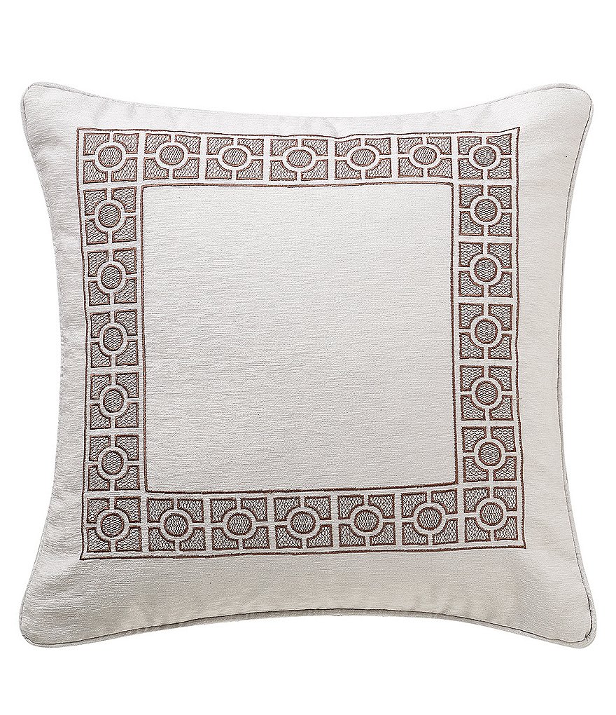 Rose Tree Vianos Geometric Mitered Embroidered Square Pillow