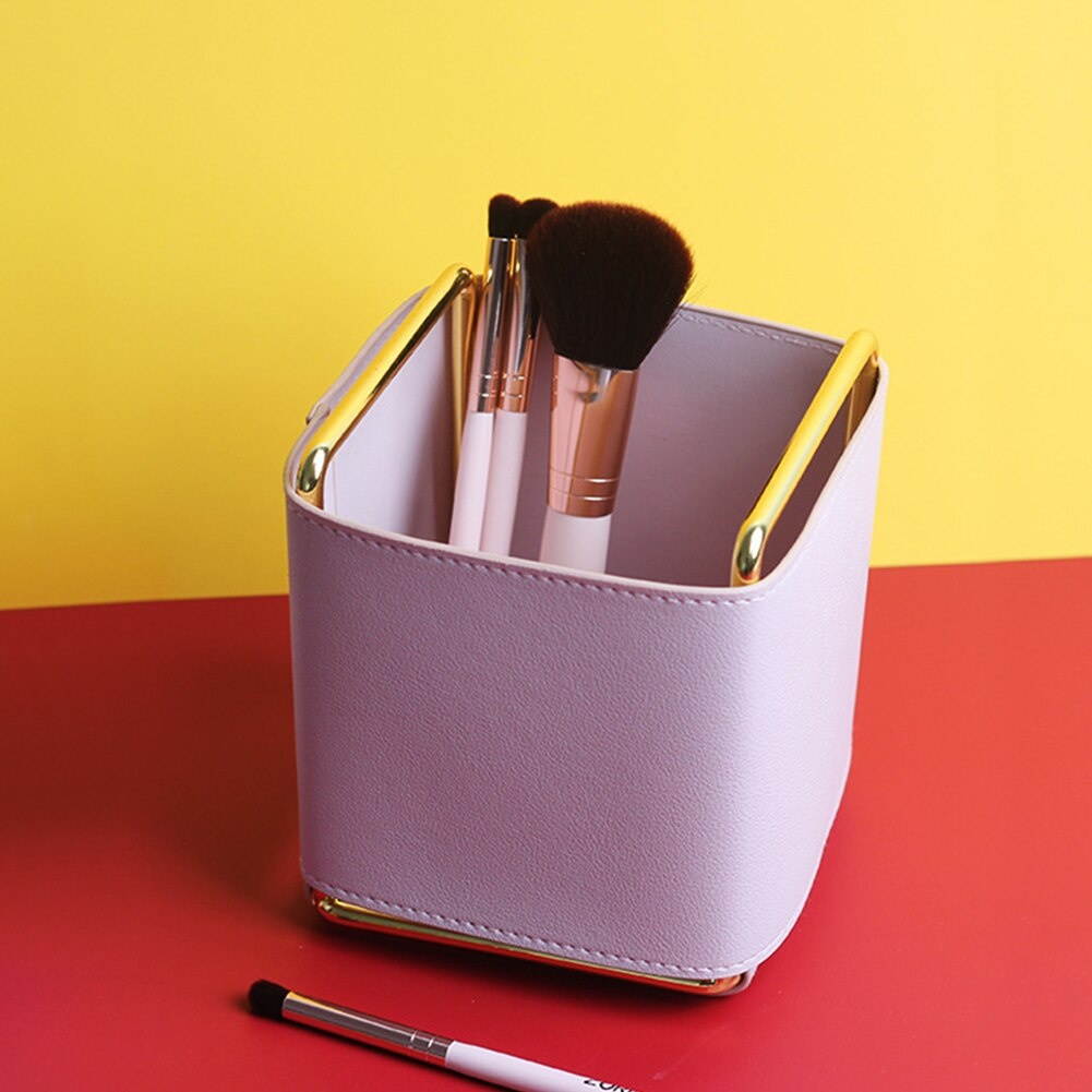 Desk Organiser Storage Gift Stand Nordic School Home Office Square For Students Leather Pen Holder Easy Clean Multifunctional