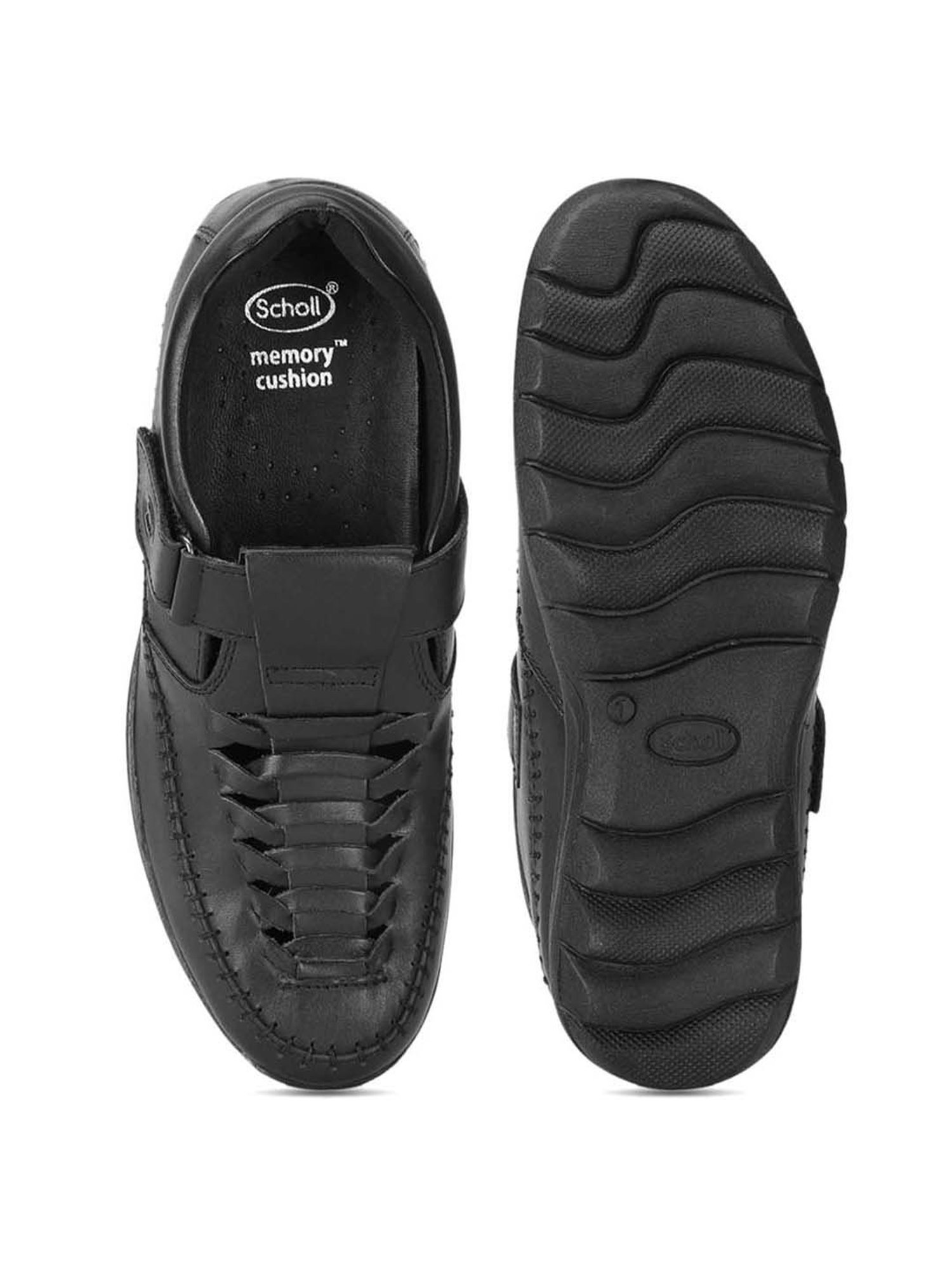 Scholl by Bata Men's Black Fisherman Sandals