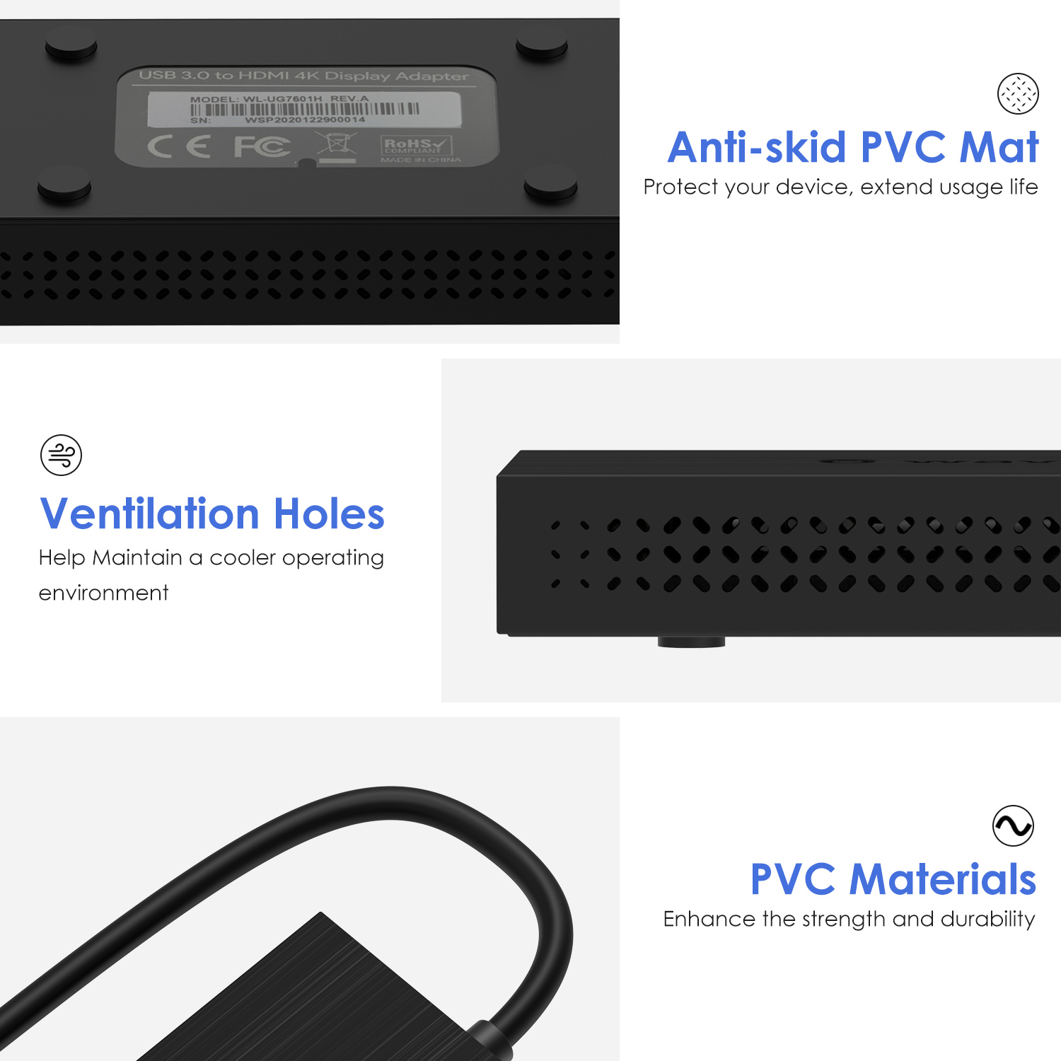 Wavlink USB-C to Dual 4k HDMI MST Adapter Splitter, Thunderbolt 3 Compatible, USB Type C to HDMI Multi Monitor Converter for Macbook, Macbook Pro, Macbook Air,iPad Pro ect (DP Alternate Mode Required)