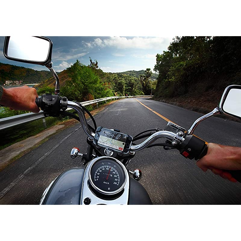 Phone Mount, 360&deg; Adjustable Motorcycle/Handlebar Universal Smartphone Mount Time/Map/Music/GPS Navigation for iPhone X 8 7 6 5 Plus Samsung S9 S8 S7 S7 S6 S5
