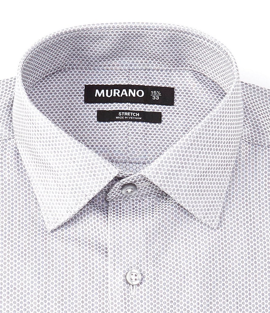 Murano Slim Fit Spread Collar Heather Dot Dobby Dress Shirt