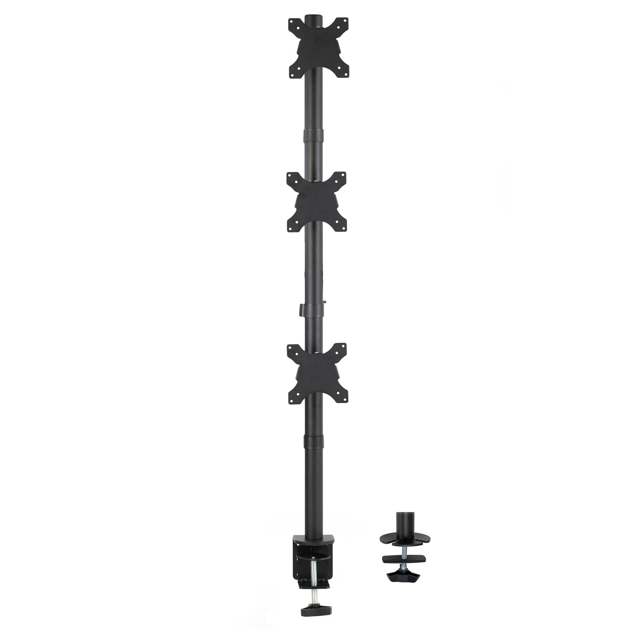 VIVO Triple LCD Monitor Desk Stand, Desktop Mount, Stacked Vertical 3 Screens up to 27" (STAND-V003V)