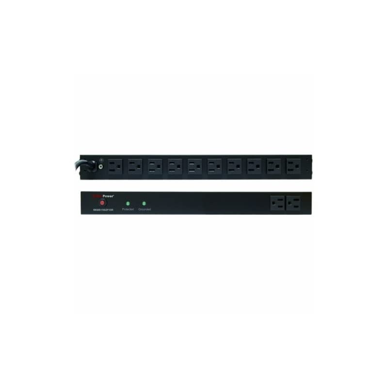 RKBS15S2F10R 15A 12-Outlet 1U RM Rackbar Surge Supressor